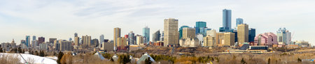 Edmonton, Alberta, Canada. Apr 20, 2023. A panoramic view of Edmonton downtownのeditorial素材