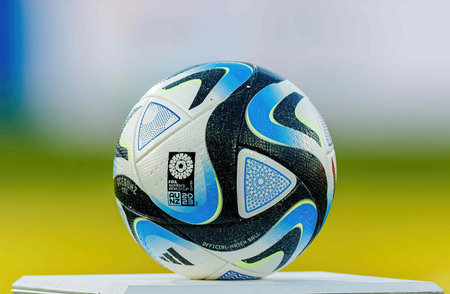 New South Wales, Australia. July 23, 2023. A close up to an official match ball FIFA Women's World Cup 2023.のeditorial素材