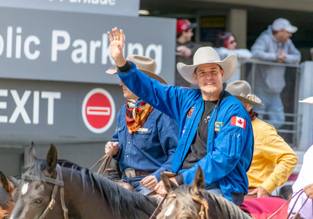 Calgary, Alberta, Canada. July 7, 2023. Canadian Space Agency astronaut Jeremy Hansen at a public parade.のeditorial素材
