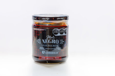 Calgary, Alberta, Canada. Aug 10 ,2023. Mayordomo brand, Black Mole bottle. Mexican food ingredients.のeditorial素材