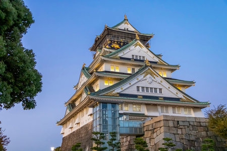 ChÅ«Å-ku, Osaka, Japan. Nov. 21, 2023. Main tower of the Osaka Castle one of Japan's most famous landmarks.のeditorial素材