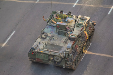Calgary, Alberta, Canada. Jun 10, 2023. A Canadian army tank participating at the Calgary Stampede...