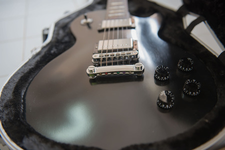 electric guitar Black, musical equipment for music