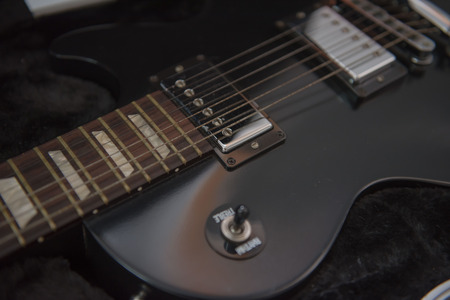 electric guitar Black, musical equipment for musicの写真素材