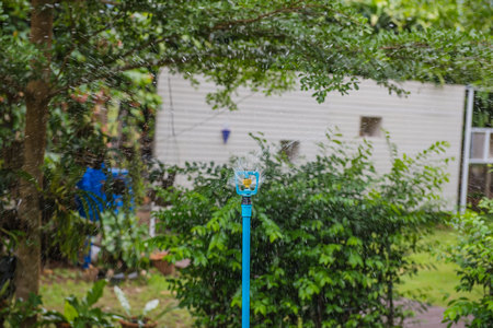 water springer in the garden of agriculture.の写真素材