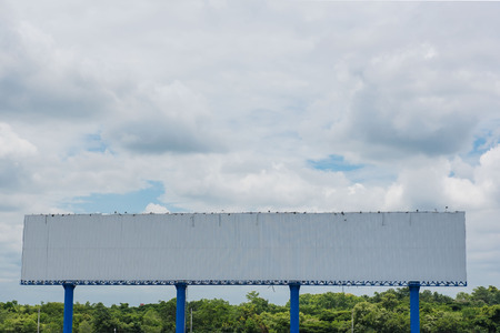 large Blank billboard ready for new advertisement  outdoor and sky background .