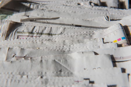 closeup Stacked and piled up newspapers for  background.