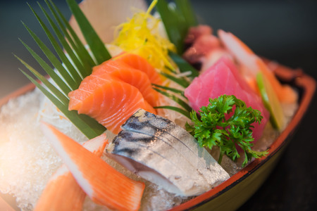 Japanese  style  food .fresh  raw fish mixed ,sashimi .の写真素材
