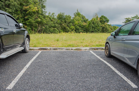 empty space for cars ,outdoor car parking .の写真素材