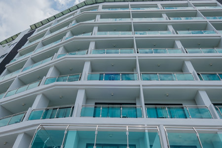 Modern pattern of High rise building for Background .の写真素材
