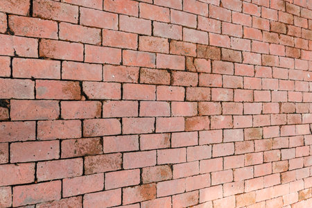 Orange Brick wall for wallpaper.  surface, texture .の写真素材