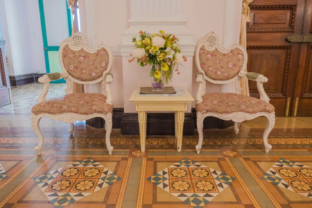 Vintage chair in the classic room .の写真素材