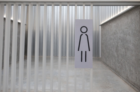 Label woman toilet sign , Cute lady  in the restroom .の写真素材