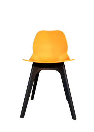 orange chairÂ isolated on white background of file with Clipping Path .の写真素材
