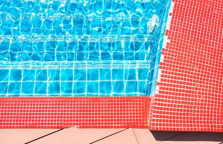 Beautiful blue swimming pool for background.Â 