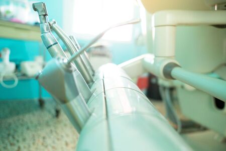closeup Dental Equipment ,  instrument in dentists clinic . Teeth care concept .の写真素材