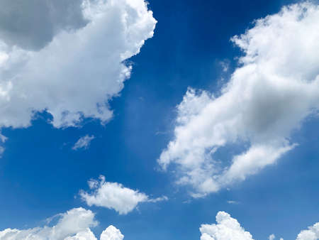 Beautiful blue sky with white clouds for background.の写真素材