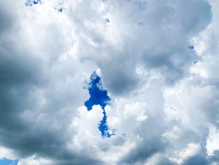 Beautiful blue sky with white clouds for background.の写真素材