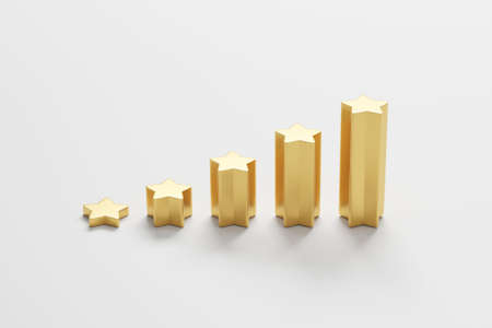 Stair shape with the five star symbol. The best rating, the best ranking, the best service, goal,...