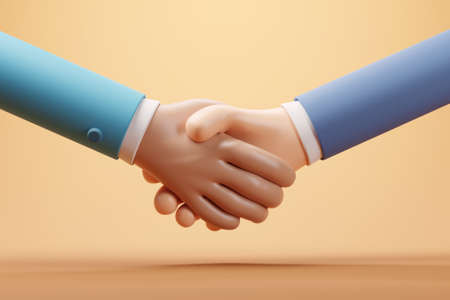 Handshake of business partners, Successful deal, 3d render.の写真素材