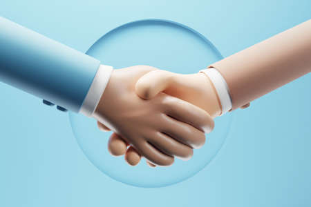 Handshake of business partners, Successful deal, 3d render.