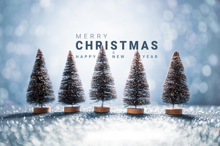 Close up - Christmas tree toy with snow bokeh. Merry Christmas and new year 2022 background concept, copy space.の写真素材