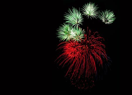 firework in a night sky at chiang mai,Thailand
