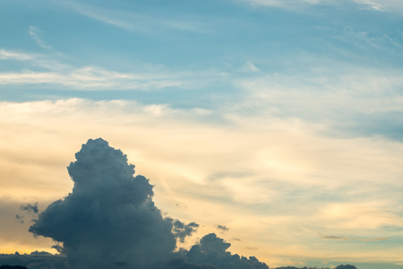 Nimbus or Rain clouds forming in the sky during the rainy season.の写真素材