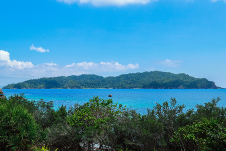 Tropical beach scenery, Andaman sea, Myanmarの写真素材