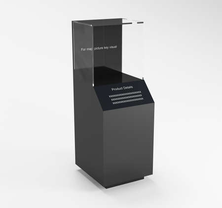 Product Showcase Cabinet with clear glass 3D rendering for map Product and Detail