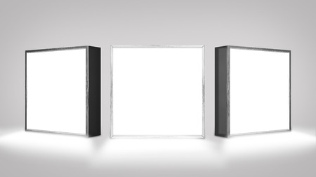 Lightbox On Black Background 3D renderingの写真素材