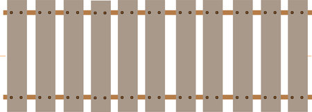 a single wooden train track brownのイラスト素材