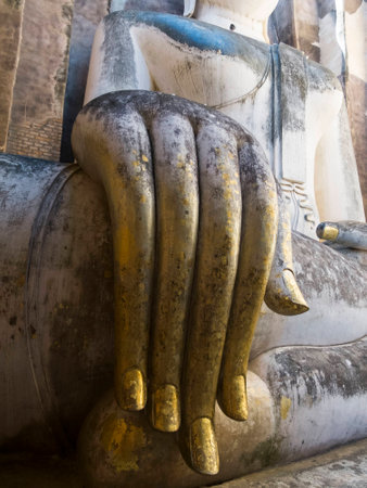 buddha statue hand close-upの写真素材