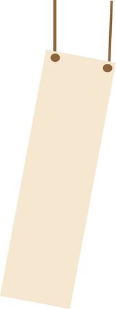 White tag held by strings.のイラスト素材
