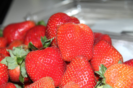 fresh red strawberriesの写真素材