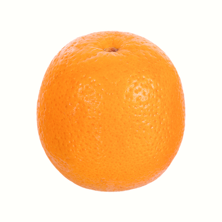 Ripe orange isolated on white backgroundの写真素材