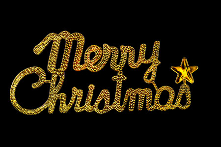 Christmas background character gold on black background