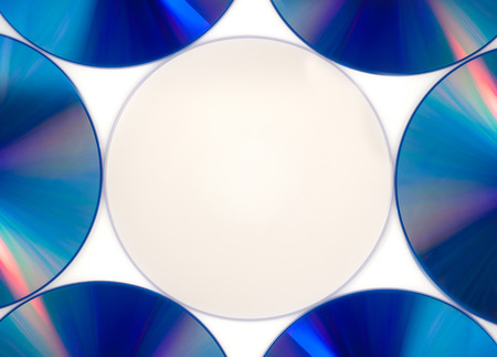 CD & DVD disk on white backgroundの写真素材