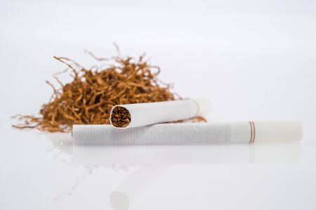 cigarette on a white background isolatedの写真素材