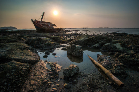 Sunset over the sea in thailandの写真素材