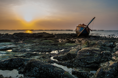 Sunset over the sea in thailandの写真素材