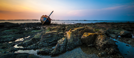 Sunset over the sea in thailandの写真素材
