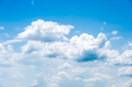 blue sky with cloud closeupの写真素材