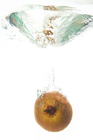 Kiwi bubbles in the water with bubblesの写真素材