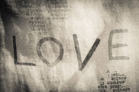Fabric texture background / concept of loveの写真素材