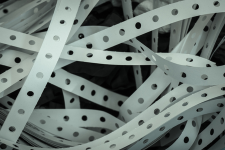 waste paper in bin with color filtersの写真素材