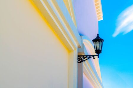 Lamps adorn the walls of the house with beautiful colors.の写真素材