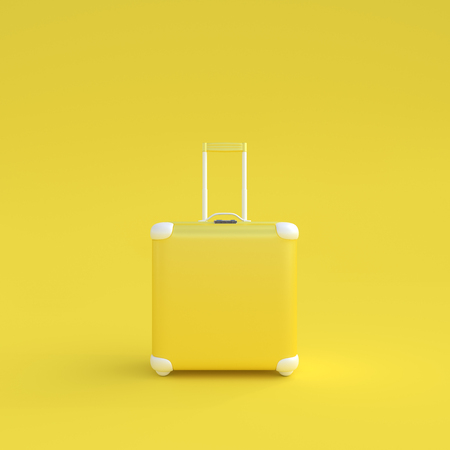 Travel suitcase pastel color isolated on white background,3d render.の写真素材