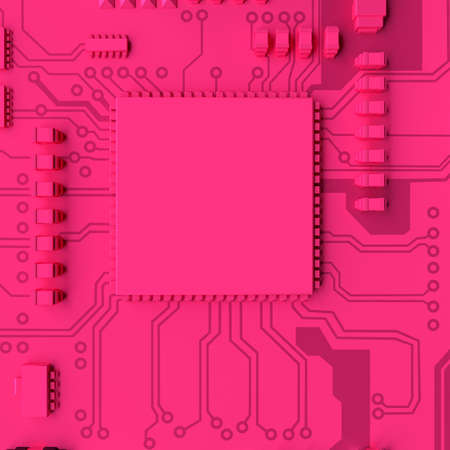Circuit board minimal concept. Technology background, 3D Rendering.の写真素材