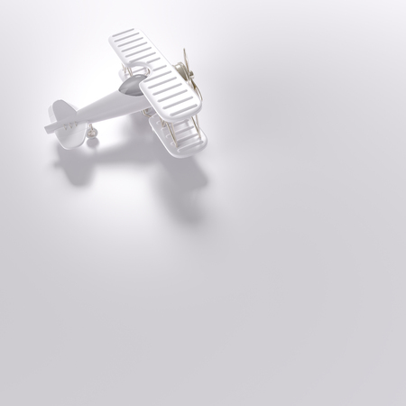 Model plane,airplane toy minimal concept on white background with copy space for your text,  3d render.の写真素材